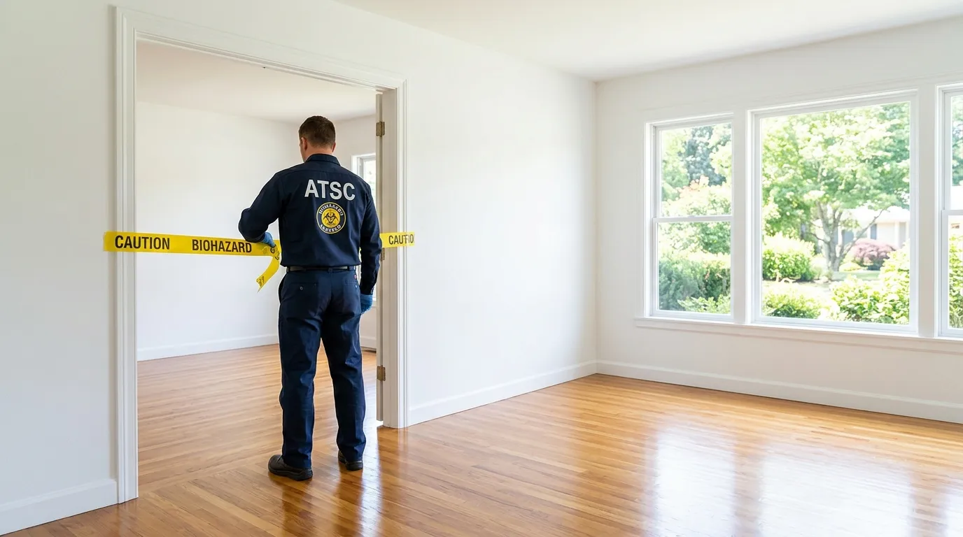 Certified biohazard cleanup crew performing Trauma Scene Cleanup in Scotts Valley